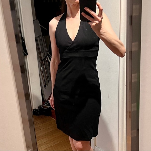 JACOB Black Halter Fit & Flare Midi Dress Sz 7/8 - Picture 7 of 7